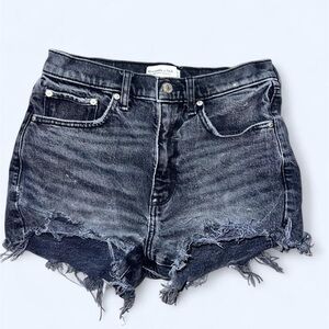 Abercrombie & Fitch Frayed Black Jean Shorts